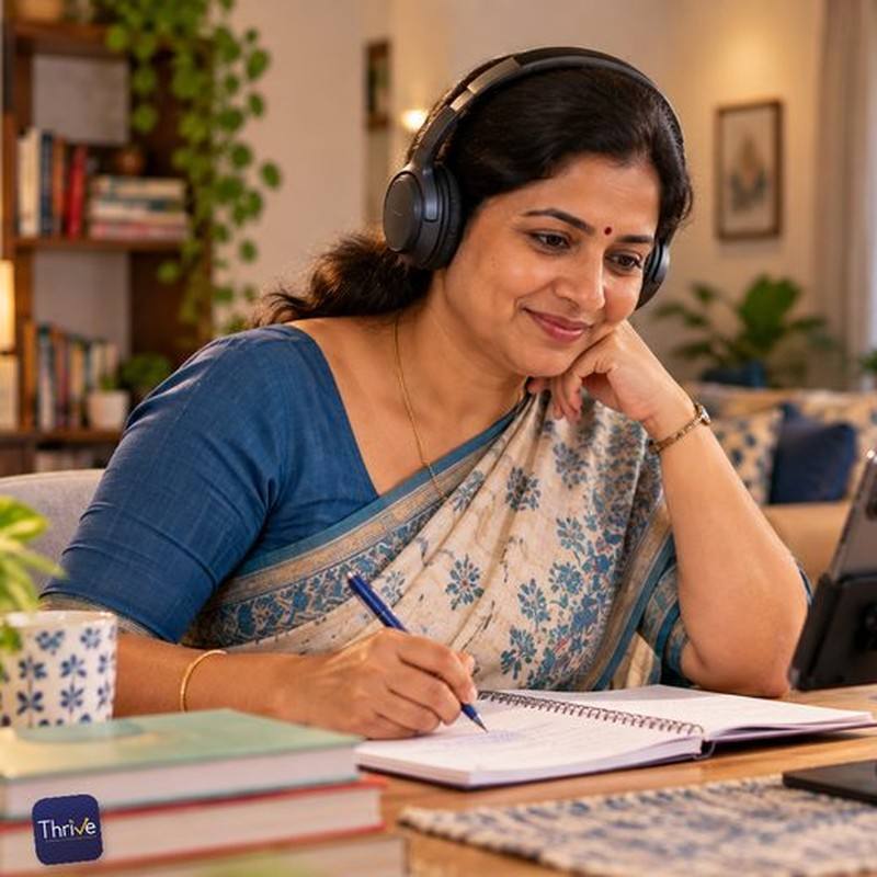 Homemaker relaxing at home with a cup of tea